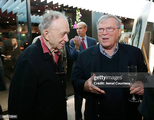 Filmmaker Frederick Wiseman and D.A. Pennebaker attend the "Afternoon Of A Faun: Tanaquil Le Clercg" premiere after party during the 51st New York...