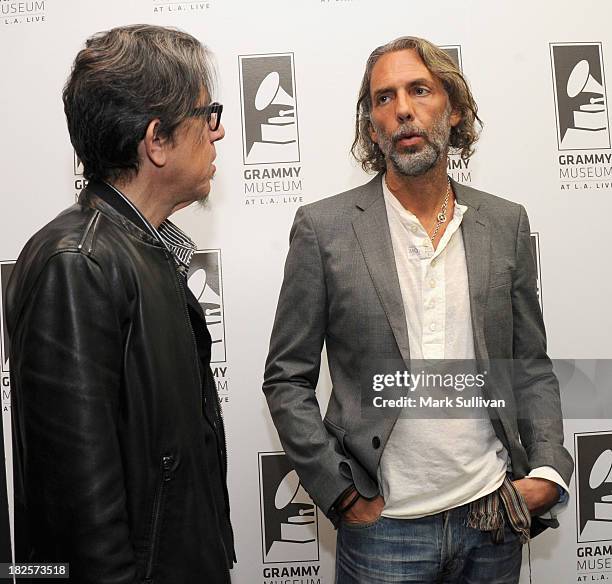 Vice President of the GRAMMY Foundation Scott Goldman and Scooter Weintraub before An Evening With Gary Clark Jr. At The GRAMMY Museum on September...