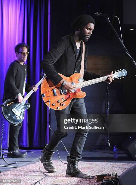 Musician Gary Clark Jr. Performs during An Evening With Gary Clark Jr. At The GRAMMY Museum on September 30, 2013 in Los Angeles, California.