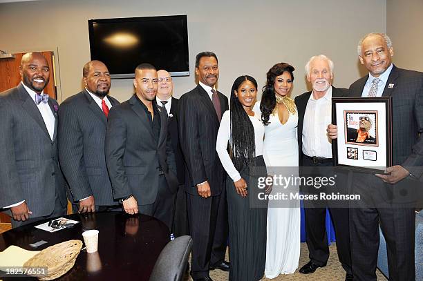 Ryan Cameron , President, Morehouse College Dr. John Silvanus Wilson Jr , recording artist Ashanti ,recording artist Kenny Rogers and Judicial...