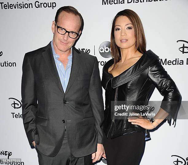 Actor Clark Gregg and actress Ming-Na Wen attend the Disney Media Networks International Upfronts at Walt Disney Studios on May 19, 2013 in Burbank,...