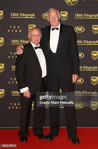 Norm Provan and Arthur Summons arrive ahead of the 2013 Dally M Awards at Star City on October 1, 2013 in Sydney, Australia.