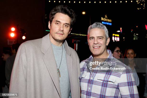 John Mayer and Andy Cohen attend the 2023 ChainFEST Gourmet Chain Food Festival VIP Night at Nya Studios on December 01, 2023 in Los Angeles,...