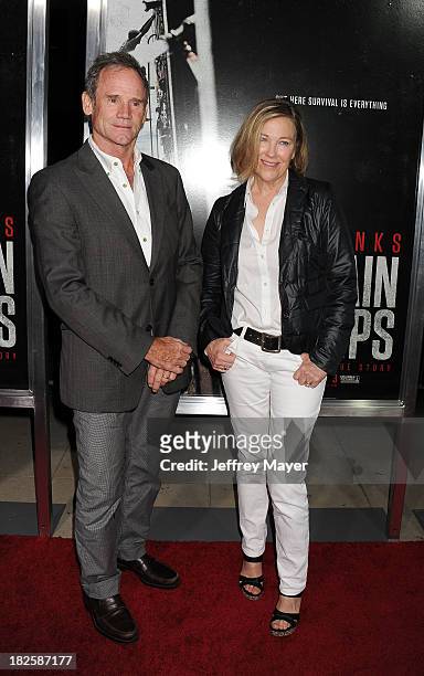 Actress Catherine O'Hara and husband production designer Bo Welsh arrive at the Los Angeles premiere of 'Captain Phillips' at the Academy of Motion...
