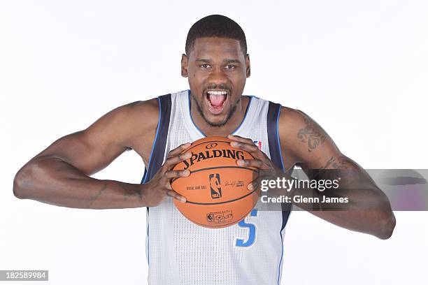 Bernard James of the Dallas Mavericks poses for a photo at the Dallas Mavericks 2013-2014 Media Day on September 30, 2013 at the American Airlines...