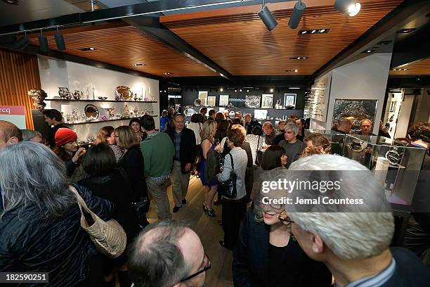 Patrons attend the "Afternoon Of A Faun: Tanaquil Le Clercg" premiere after party during the 51st New York Film Festival at Georg Jensen Boutique on...