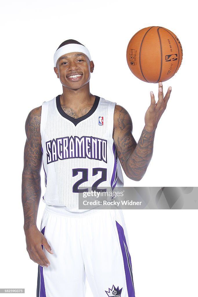 Kings Rookie Isaiah Isaiah Thomas of the Sacramento Kings poses for a photo on media day ...