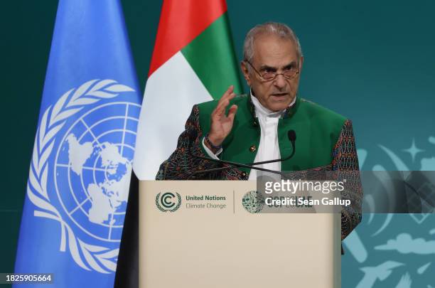 Jose Ramos Horta, President of Timor-Leste, speaks during day two of the high-level segment of the UNFCCC COP28 Climate Conference at Expo City Dubai...