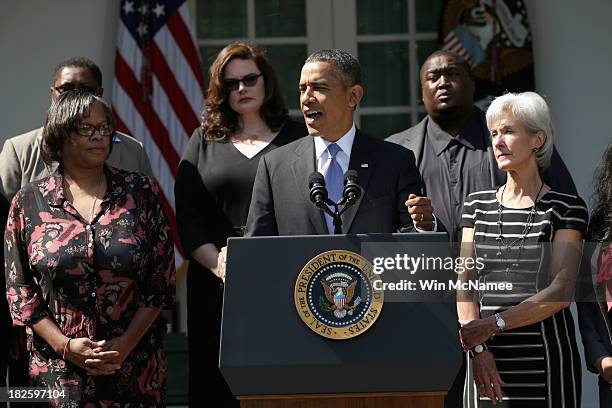 President Barack Obama delivers remarks about the launch of the Affordable Care Act's health insurance marketplaces and the first federal government...