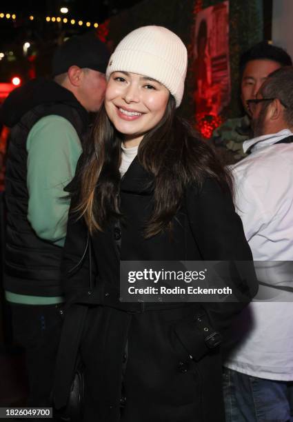 Miranda Cosgrove attends 2023 ChainFEST Gourmet Chain Food Festival VIP Night at Nya Studios on December 01, 2023 in Los Angeles, California.