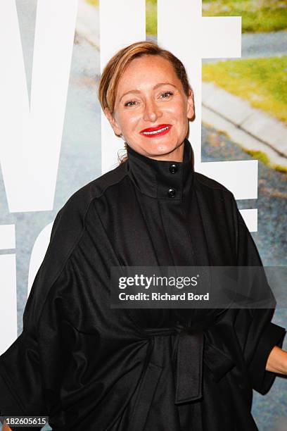 French actress Julie Ferrier attends 'La Vie Domestique' Paris premiere at MK2 Cinema on October 1, 2013 in Paris, France.