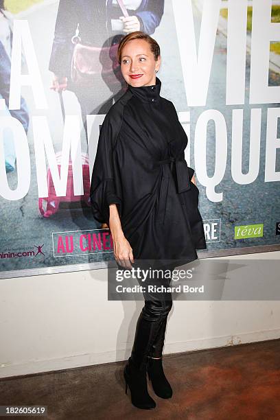 French actress Julie Ferrier attends 'La Vie Domestique' Paris premiere at MK2 Cinema on October 1, 2013 in Paris, France.