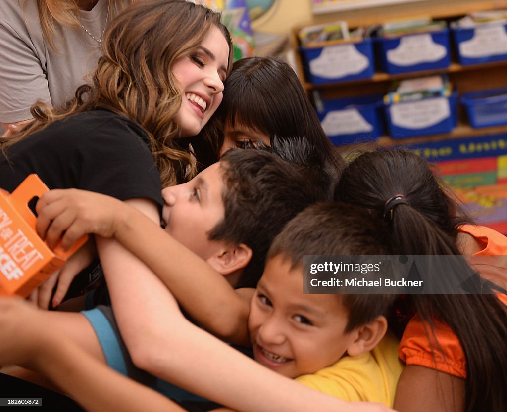 2013 Trick-Or-Treat For UNICEF Ambassador Laura Marano Visits Glassell Park Elementary School