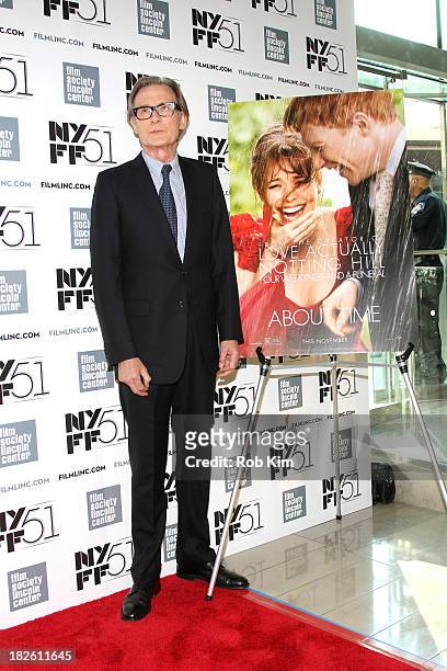 Actor Bill Nighy attends the "About Time" premiere during the 51st New York Film Festival at Alice Tully Hall at Lincoln Center on October 1, 2013 in...