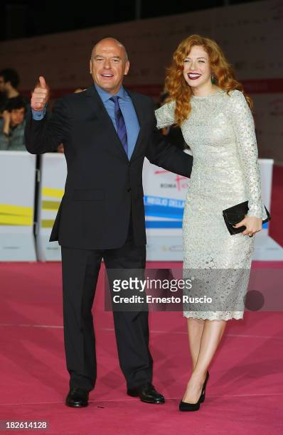Dean Norris and Rachelle Lefevre attend the 'Under The Dome' premiere during the Fiction Fest 2013 at Auditorium Parco della Musica on October 1,...
