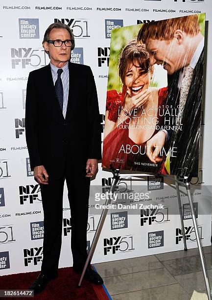 Bill Nighy attends the "About Time" premiere during the 51st New York Film Festival at Alice Tully Hall at Lincoln Center on October 1, 2013 in New...