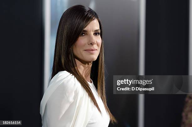 Sandra Bullock attends the "Gravity" New York premiere at AMC Lincoln Square Theater on October 1, 2013 in New York City.