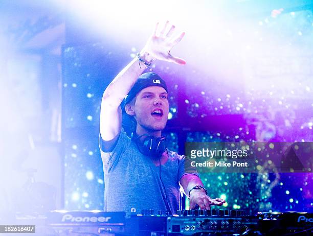 Avicii performs at the MLB Fan Cave on October 1, 2013 in New York City.