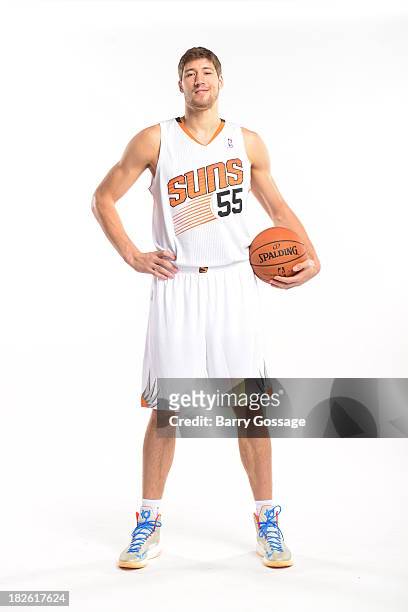 Viacheslav Kravtsov of the Phoenix Suns poses for a portrait on Media Day on September 30, 2013 at U.S. Airways Center in Phoenix, Arizona. NOTE TO...