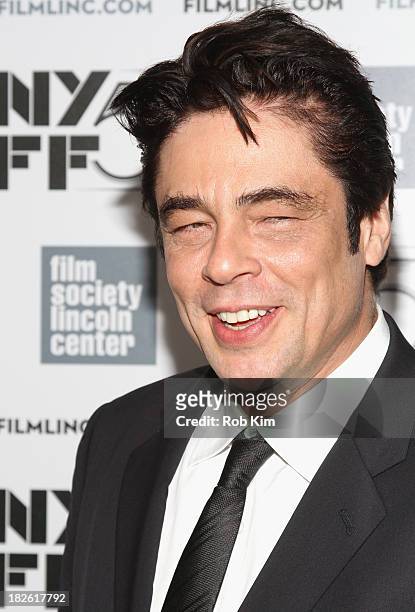 Actor Benicio del Toro attends the "Jimmy P: Psychotherapy Of A Plains Indian" premiere during the 51st New York Film Festival at Alice Tully Hall at...