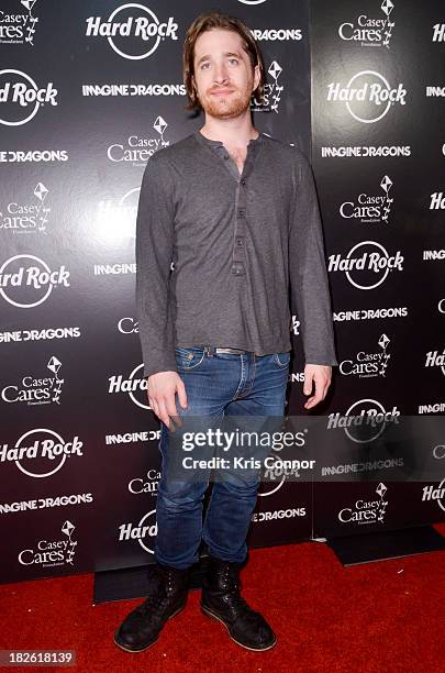 Dan Platzman of Imagine Dragons poses for a photo during Hard Rock Baltimore Grand Reopening With Special Performance By Imagine Dragons at Hard Rock...