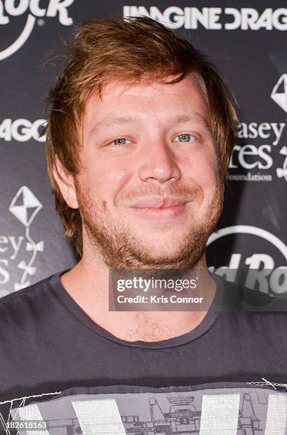 Ben McKee of Imagine Dragons poses for a photo during Hard Rock Baltimore Grand Reopening With Special Performance By Imagine Dragons at Hard Rock...
