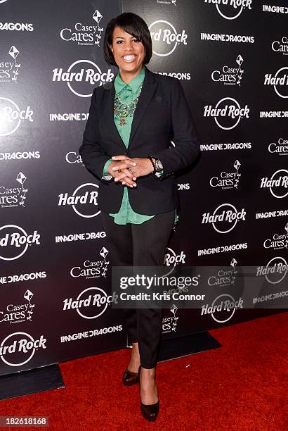 Stephanie Rawlings-Blake poses for photo during Hard Rock Baltimore Grand Reopening With Special Performance By Imagine Dragons at Hard Rock Cafe...