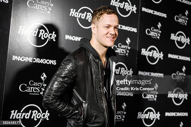Dan Reynolds of Imagine Dragons poses for a photo during Hard Rock Baltimore Grand Reopening With Special Performance By Imagine Dragons at Hard Rock...