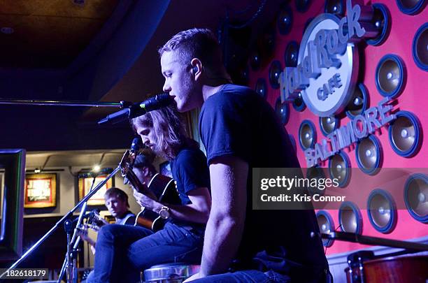 Dan Reynolds of Imagine Dragons performs during Hard Rock Baltimore Grand Reopening With Special Performance By Imagine Dragons at Hard Rock Cafe...