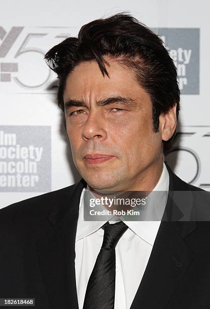 Actor Benicio del Toro attends the "Jimmy P: Psychotherapy Of A Plains Indian" premiere during the 51st New York Film Festival at Alice Tully Hall at...