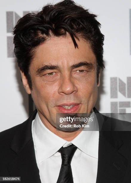 Actor Benicio del Toro attends the "Jimmy P: Psychotherapy Of A Plains Indian" premiere during the 51st New York Film Festival at Alice Tully Hall at...