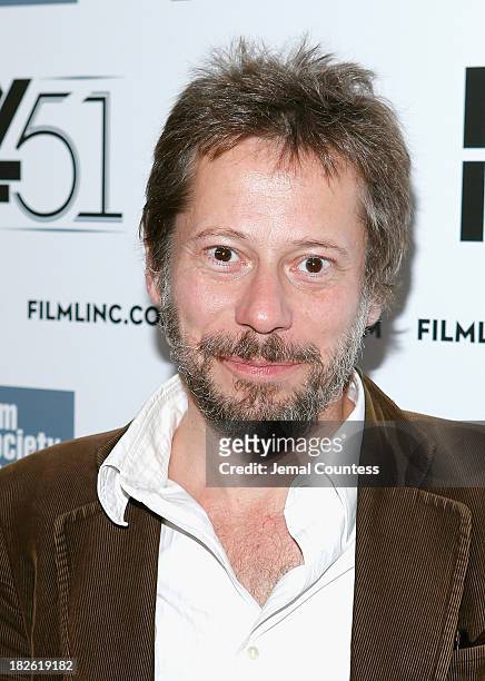 Actor Mathieu Amalric attends the "Jimmy P: Psychotherapy Of A Plains Indian" premiere during the 51st New York Film Festival at Alice Tully Hall at...
