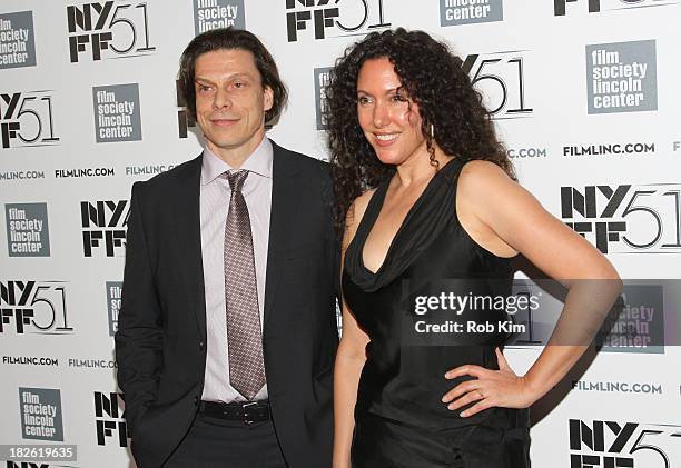 Frank Keraudren and Allison Berg attend the "Jimmy P: Psychotherapy Of A Plains Indian" premiere during the 51st New York Film Festival at Alice...