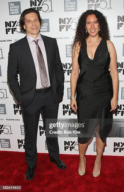 Frank Keraudren and Allison Berg attend the "Jimmy P: Psychotherapy Of A Plains Indian" premiere during the 51st New York Film Festival at Alice...