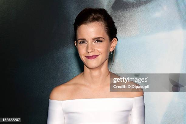 Emma Watson attends the "Gravity" New York premiere at AMC Lincoln Square Theater on October 1, 2013 in New York City.