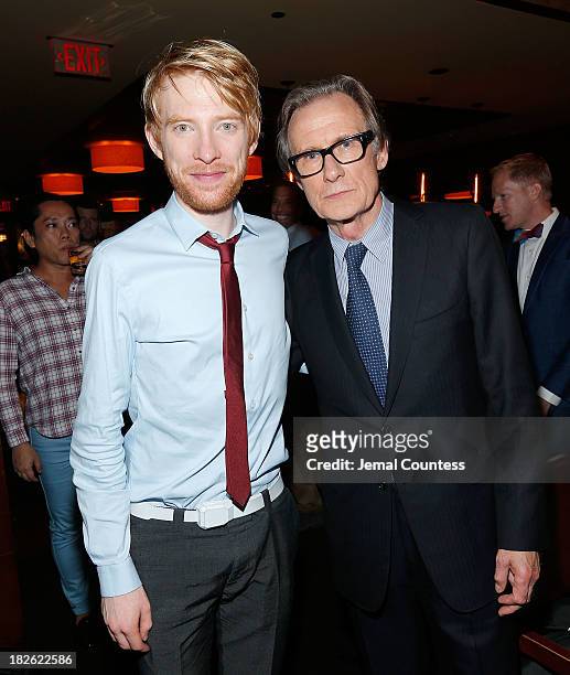 Actors Domhnall Gleeson and Bill Nighy attend the after party for the "About Time" & "Jimmy P: Psychotherapy Of A Plains Indian" premieres during the...