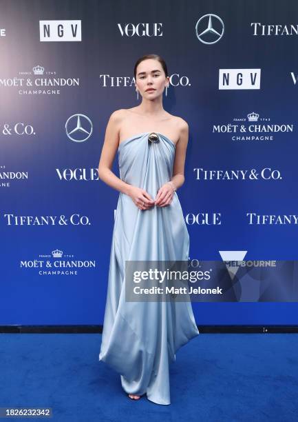 Gabriella Brooks attends the NGV Gala 2023 at the National Gallery of Victoria on December 02, 2023 in Melbourne, Australia.