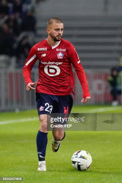 Edon ZHEGROVA of Lille during the Ligue 1 Uber Eats match between Lille Olympique Sporting Club and Football Club de Metz at Stade Pierre Mauroy on...
