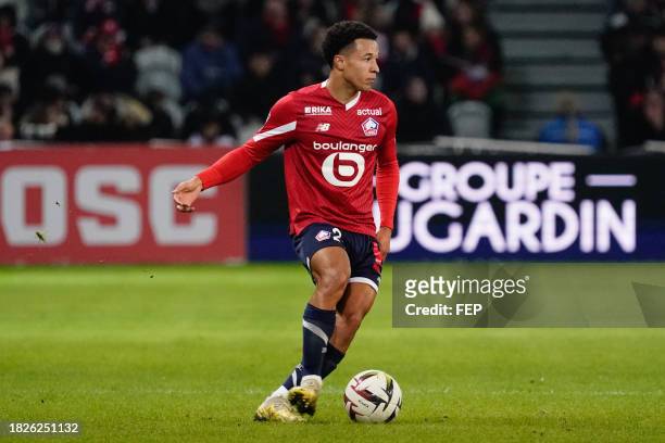 Jonathan DAVID of Lille during the Ligue 1 Uber Eats match between Lille Olympique Sporting Club and Football Club de Metz at Stade Pierre Mauroy on...