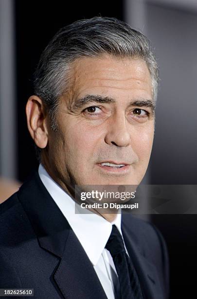 George Clooney attends the "Gravity" New York premiere at AMC Lincoln Square Theater on October 1, 2013 in New York City.