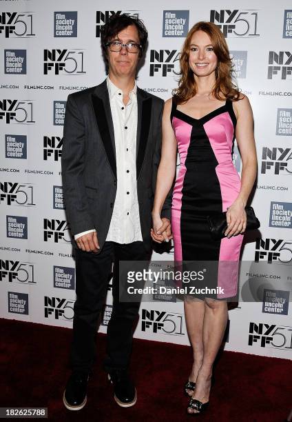 Musician Ben Folds of Ben Folds Five and actress Alicia Witt attend the "About Time" premiere during the 51st New York Film Festival at Alice Tully...