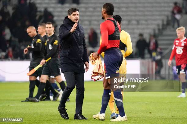 Paulo FONSECA head coach of Lille and ALEXSANDRO of Lille during the Ligue 1 Uber Eats match between Lille Olympique Sporting Club and Football Club...