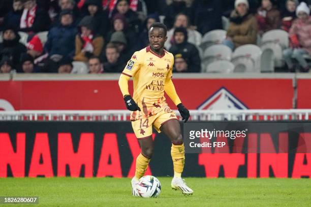 Cheikh Tidiane SABALY of Metz during the Ligue 1 Uber Eats match between Lille Olympique Sporting Club and Football Club de Metz at Stade Pierre...