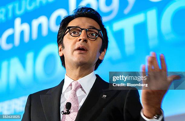 Zeinal Bava, chief executive officer of Portugal Telecom SGPS, gestures while speaking to the media during a news conference at the Technology and...