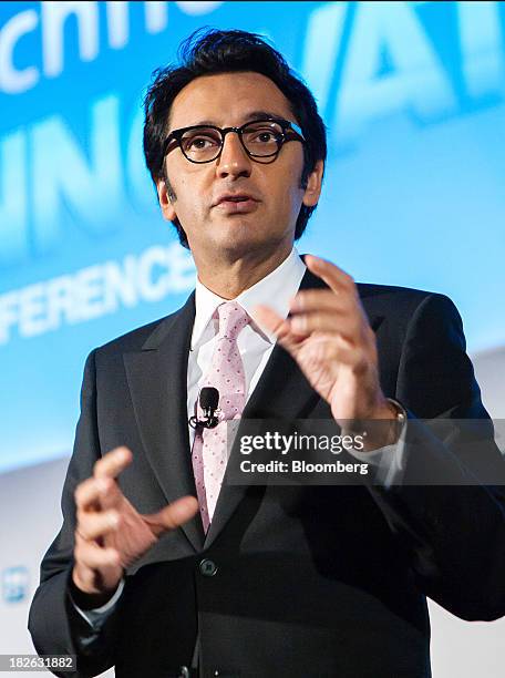 Zeinal Bava, chief executive officer of Portugal Telecom SGPS, gestures while speaking to the media during a news conference at the Technology and...