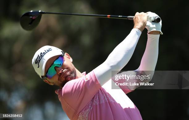 David Ravetto of France plays his tee shot on the 2nd hole during day three of the Investec South African Open Championship at Blair Atholl Golf &...