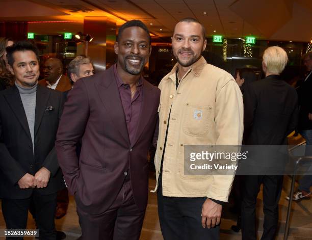 Sterling K. Brown and Jesse Williams at the American Fiction Los Angeles Special Screening held at the Samuel Goldwyn Theater on December 5, 2023 in...