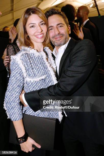 Director Sofia Coppola and Fashion Designer of Louis Vuitton Marc Jacobs backstage after the Louis Vuitton show as part of the Paris Fashion Week...
