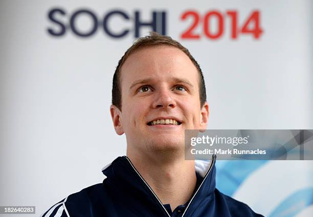 Michael Goodfellow during a press conference to announce he has been selected for the Team GB Curling team for the Sochi 2014 Winter Olympic Games at...