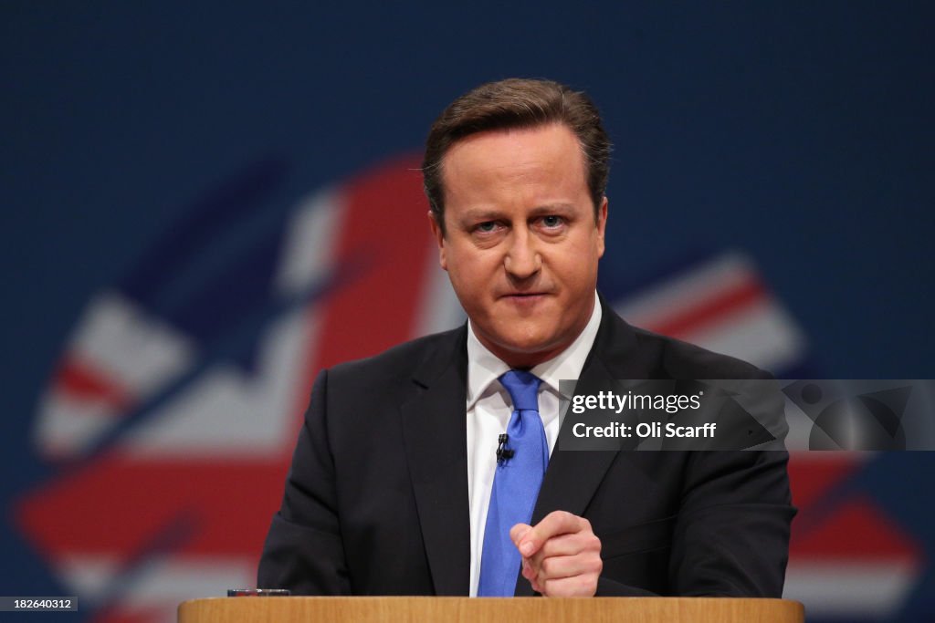 Prime Minister David Cameron Delivers His Keynote Speech At The Conservative Party Conference
